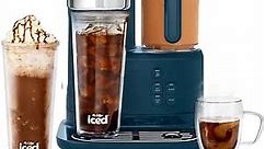 Mr. Coffee 3-in-1 Single-Serve Frappe, Iced & Hot Coffee Maker & Blender w/Reusable Filter, Scoop, Recipe Book, 2 Tumblers, Lids and Straws (Navy Blue)