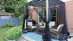 Make a Shade Canopy with Mosquito Net for the Patio! - Thrift Diving