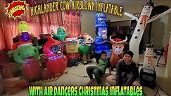 Unboxing Highlander Cow Airblown Inflatable With Christmas Air Dancers Inflatables!