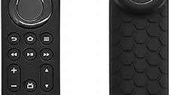 TV 4-Series Cover with AirTag Holder for Toshiba/Insignia Firetv Omni Series or TV 4-Series, Compatible with NS-RCFNA-21 CT-RC1US-21 CT95018 Voice Remote Contorl,with Hole for Tile Sticker,Black