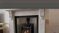 Just installed , a beautiful Victorian Large Corbel in Carrara marble , Honed Black Granite hearths, and Gazco Chesterfield gas stove . Seriously Amazing 🔥🧡🔥 | Flaming Grate Heating Ltd