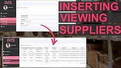 PHP Project: Inventory - How To Insert and Show Suppliers Data using HTML CSS PHP PDO MYSQL Database