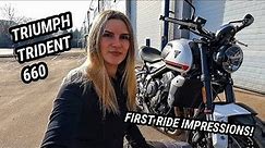 2021 Triumph Trident 660 // First ride review! Is it the perfect first big bike? 🤔