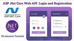 Login and Registration using ASP.NET Core Web API and SQL Server | ASP.NET Core Web API tutorial