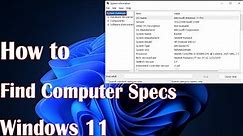 How To Find Computer Specs on Windows 11