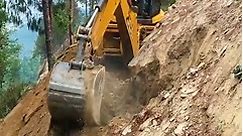 JCB Backhoe in Action_ Building a Mountain Road the Right Way