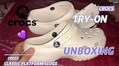 UNBOXING, TRY-ON, PRICE | MY CROCS PLATFORM CLOGS:))