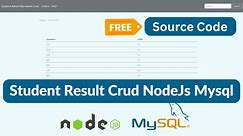 Student Result Management System Nodejs and Mysql Project with Source Code