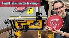 How to change the blade on a Dewalt table saw