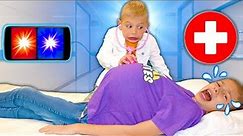 Bro Doctor ViSit To Help SiSter With Belly Ache! Sibling PretEnd Play!