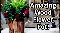 Homemade wood flower pot