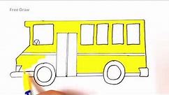 How to draw a bus step by step || drawing bus || Wheels on the bus drawing