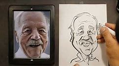 How to draw a Caricature of an elderly person (Men)
