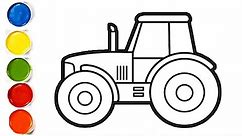 How To Draw A TRACTOR | Drawing and Colouring For Kids