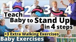 How to teach your baby to STAND UP and WALK ★ 9-12 months ★ Baby Exercises, Activities & Development