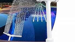 Swimming Pool Waterfall Fountain Spray Water Sprinkler Swimming Jet Cascade Waterfall for Above/Inground Indoor Outdoor Pools Garden Sprinkle Feature Outdoor Decor (2 in 1)