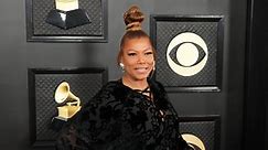 Queen Latifah floats in billowing floor length gown at the Grammys