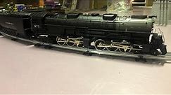 O gauge MTH Clinchfield 671 4-6-6-4 steam locomotive for the new layout. From Dale’s Train Station