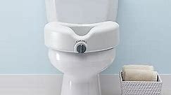 Medline Locking Elevated Toilet Seat, Without Arms, Supports Up to 350 lbs,White