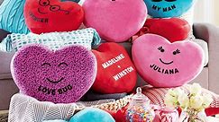 Let's Make Memories Personalized Plush Heart Message Pillow - Valentine’s Day - for Her - Red
