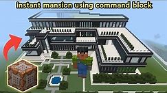 HOW TO BUILD A HOUSE IN MINECRAFT BY USING A COMMAND BLOCK ( INSTANT MANSION ) 😱