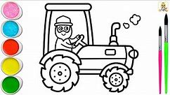 HOW TO DRAW A TRACTOR (STEP-BY-STEP) - Easy Drawing!