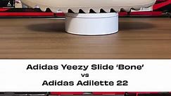 Yeezy Slide ‘Bone’ vs Adidas Adilette 22 - which one would you prefer for summer? #yeezyslide #adilette22 #yeezyslides #adidas