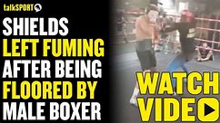 ‘You are a cheat’ – Male boxer knocks Claressa Shields down in shocking sparring clip as she gives absolutely furious response