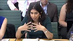Suella Braverman takes questions from Home Affairs committee