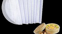 8Pcs Round Silicone Steamer Liners,11inch Non-stick Silicone Steamer Mesh Mat,Reusable Bamboo Steamer Liner Pad Dim Sum Mesh for Home Kitchen Cooking(8, 11 x 11 inch)