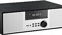 Home Stereo System with CD Player - Micro Shelf System 40W RMS with CD Player, Bluetooth, USB Playback, FM Radio, AUX-Input, 2-Way Music Crisp-Sound, DSP-Tech (TB-816B)