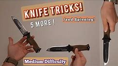 5 Knife Tricks. Tutorial. medium difficulty. (fixed blade) (how to)