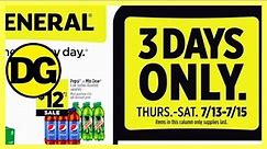 DOLLAR GENERAL WEEKLY AD JULY 13TH- JULY 15TH | 3 DAY SALE