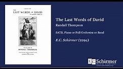 The Last Words of David by Randall Thompson - Scrolling Score
