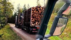 Heavy spruce logs loading & some reversing manoeuvers.