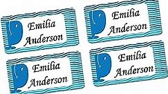 60 Clothing Tag Labels, Stick On Laundry Labels, Personalized with Your Name (Whale Design)