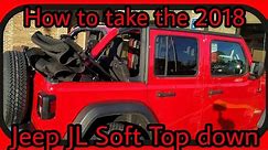 How to take a Jeep Wrangler JL soft top down all the way! (FULLY EXPLAINED)