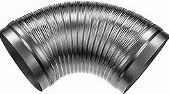 8" Inch Flexible Duct - 0.82 to 1.64 ft Length - Corrugated Aluminum Ducting Connector - Galvanized Steel End Sleeves - Washer and Dryer Exhaust Duct - Dust Collection Hose - Dryer Duct