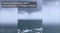 Rare Waterspout Churns Near Oregon Coast