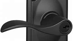 SCHLAGE Accent Lever with Camelot Trim Keyed Entry Lock in Matte Black - F51A ACC 622 CAM