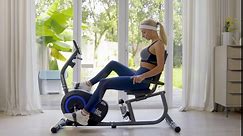 Recumbent Exercise Bike,Indoor Magnetic Cycling Stationary bike with Monitor,Adjustable Cushion for Adults Seniors Workout Navy Black