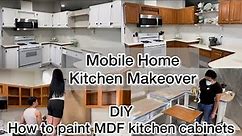 Mobile Home Kitchen Makeover on a budget | Modern Farmhouse style kitchen makeover