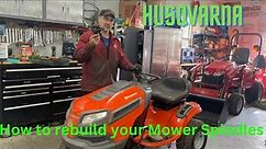 HOW TO Repair, Rebuild a Mower Deck Spindle assembly on Husqvarna Riding Mower Tractor.