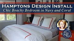 Chic Beachy Bedroom in Navy and Coral