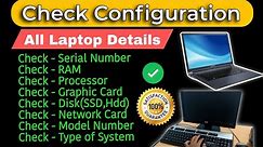 How to Check Laptop Configuration 2024🔍| Laptop Details Check - RAM, Disk, Graphic Card, Processor📌