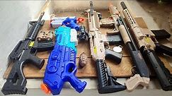 Collecting 7 Sniper Rifle, Military Toys Set, M16, Shootgun, Nerf Gun, Mp40