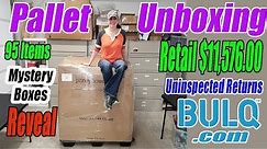 Bulq.com Pallet Unboxing - 95 Items - Retails $11,576 - Uninspected Returns - Mystery Boxes