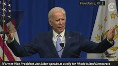 Former Vice President Joe Biden speaks at a rally for Rhode Island Democrats.
