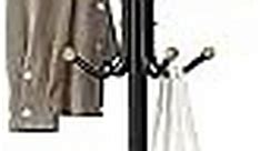 SONGMICS Coat Rack Freestanding, Metal Coat Rack Stand with 12 Hooks and 4 Legs, Coat Tree, Holds Clothes, Hats, and Bags, for Entryway, Living Room, Bedroom, Classic Black URCR031B01