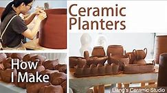 How to make ceramic planters, Recycling clay to hand-building planters, ASMR, part 1